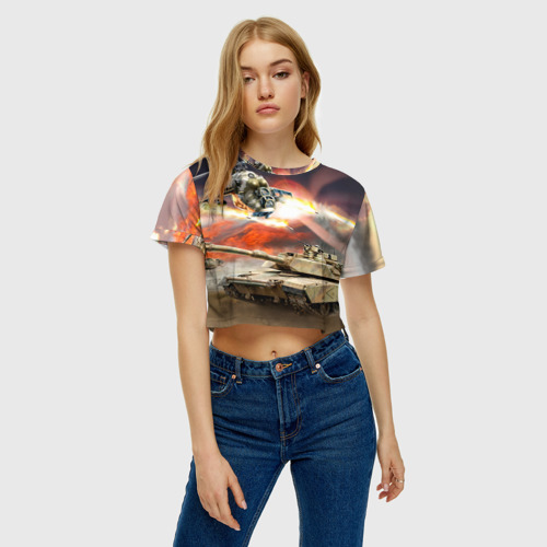 Женская футболка Crop-top 3D Танк - фото 4