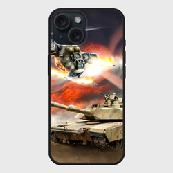Чехол силиконовый для Apple iPhone 15 матовый Танк