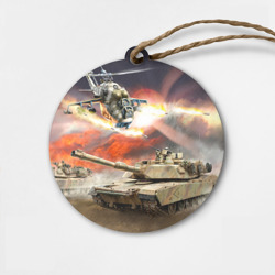 Деревянная игрушка круг Танк