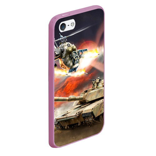 Чехол для iPhone 5/5S матовый Танк, цвет розовый - фото 3