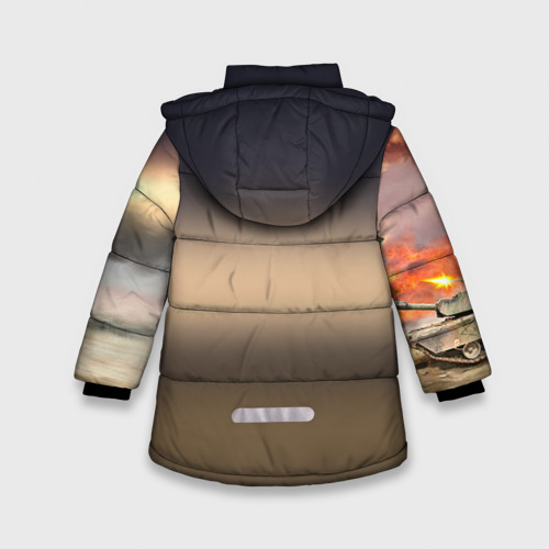Зимняя куртка для девочек 3D Танк, цвет черный - фото 2