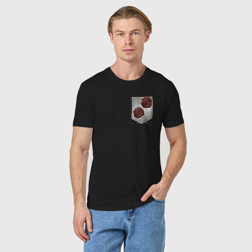 Мужская футболка хлопок Роза, цвет черный - фото 3