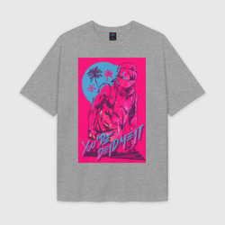 Мужская футболка Oversize хлопок texturе Hotline Miami 2 Biker