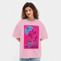 Женская футболка Oversize хлопок texturе Hotline Miami 2 Biker - фото 2