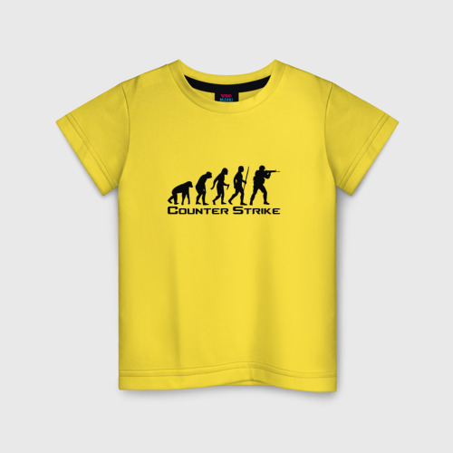 Детская футболка хлопок Counter Strike evolution, цвет желтый