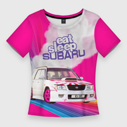 Женская футболка 3D Slim Subaru