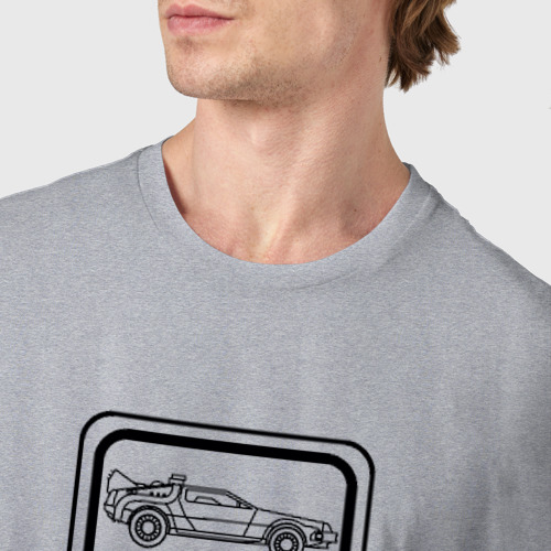 Мужская футболка хлопок Знак ограничения скорости, цвет меланж - фото 6