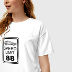 Женская футболка хлопок Oversize Знак ограничения скорости - фото 2