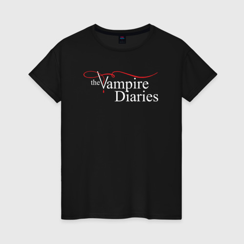 Женская футболка хлопок The Vampire Diaries, цвет черный