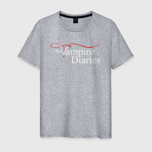 Мужская футболка хлопок The Vampire Diaries, цвет меланж