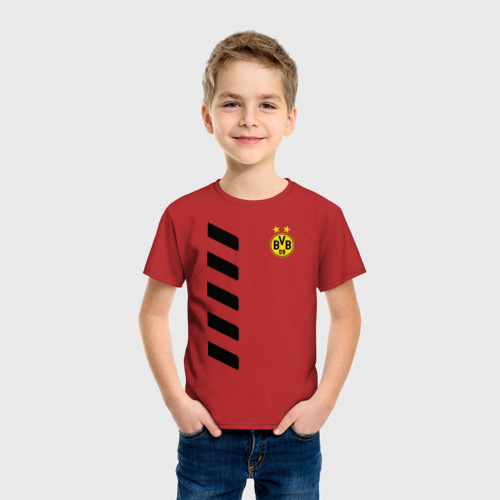 Детская футболка хлопок Borussia Reus, цвет красный - фото 3