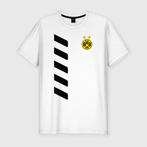 Мужская футболка хлопок Slim Borussia Mkhitaryan, цвет белый