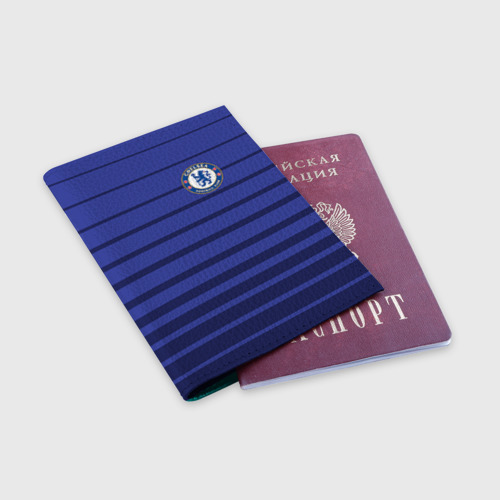 Обложка для паспорта матовая кожа Chelsea Drogba, цвет бирюзовый - фото 3