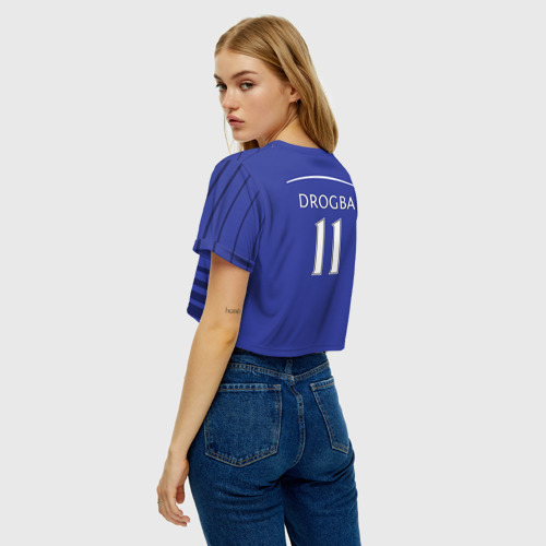 Женская футболка Crop-top 3D Chelsea Drogba, цвет 3D печать - фото 5