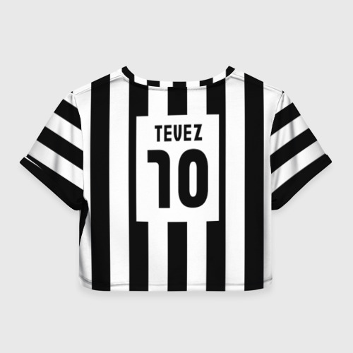 Женская футболка Crop-top 3D Juventus Tevez, цвет 3D печать - фото 2