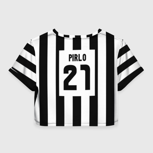 Женская футболка Crop-top 3D Juventus Pirlo, цвет 3D печать - фото 2