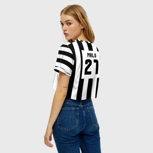 Женская футболка Crop-top 3D Juventus Pirlo, цвет 3D печать - фото 5
