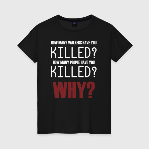 Женская футболка хлопок Killer Questions, цвет черный