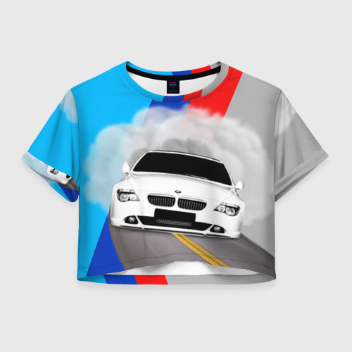 Женская футболка Crop-top 3D BMW, цвет 3D печать