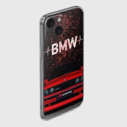 Чехол для iPhone 15 силиконовый с защитой камеры BMW - фото 2