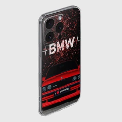 Чехол для iPhone 16 Pro Max силиконовый с защитой камеры BMW - фото 2