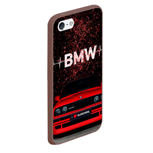 Чехол для iPhone 5/5S матовый BMW, цвет коричневый - фото 3