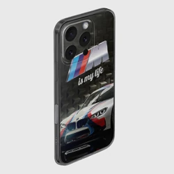 Чехол для iPhone 16 Pro Max силиконовый с защитой камеры BMW - фото 2