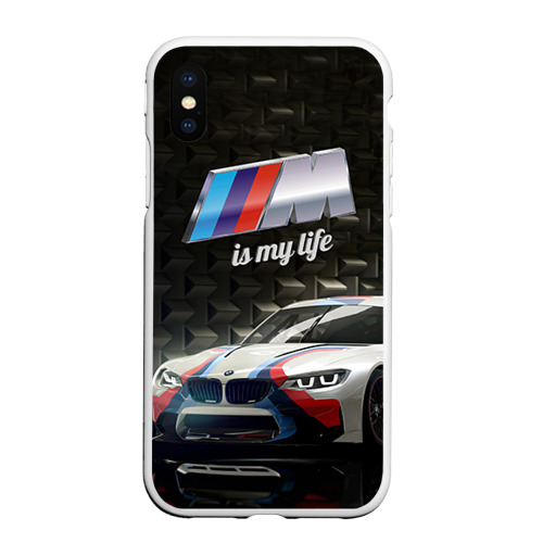Чехол для iPhone XS Max матовый с принтом BMW, вид спереди #2