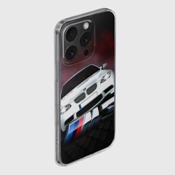 Чехол для iPhone 16 Pro Max силиконовый с защитой камеры BMW - фото 2