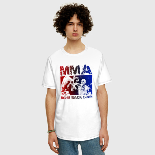 Мужская футболка хлопок Oversize MMA Никогда не сдавайся - фото 3