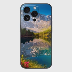 Чехол для iPhone 16 Pro Max силиконовый с защитой камеры Природа