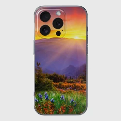 Чехол для iPhone 16 Pro Max силиконовый с защитой камеры Природа