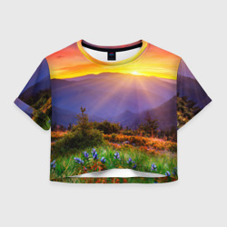 Женская футболка Crop-top 3D Природа