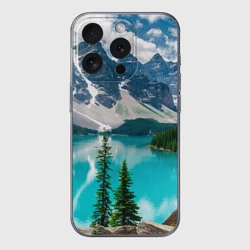 Чехол для iPhone 15 Pro Max силиконовый с защитой камеры Озеро