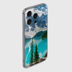 Чехол для iPhone 15 Pro Max силиконовый с защитой камеры Озеро - фото 2