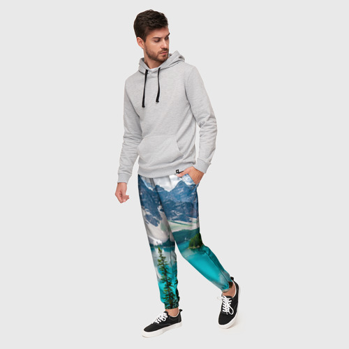 Мужские брюки 3D Озеро, цвет 3D печать - фото 3