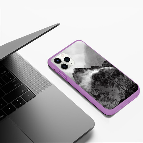 Чехол для iPhone 11 Pro Max матовый Горы, цвет фиолетовый - фото 5