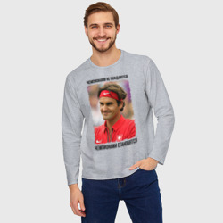 Мужской лонгслив oversize хлопок Роджер Федерер Roger Federer - фото 2