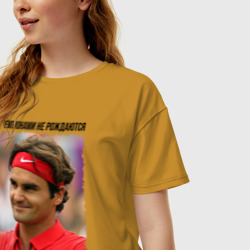 Женская футболка хлопок Oversize Роджер Федерер Roger Federer - фото 2