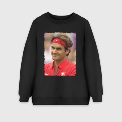 Женский свитшот oversize без начеса хлопок Роджер Федерер Roger Federer