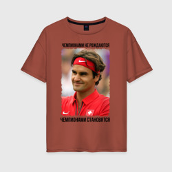 Женская футболка хлопок Oversize Роджер Федерер Roger Federer