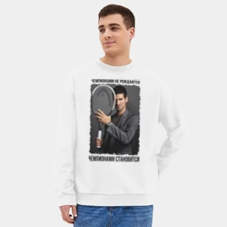 Мужской свитшот oversize без начеса хлопок Новак Джокович Djokovic - фото 2
