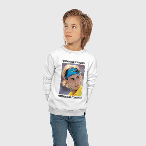 Детский свитшот хлопок Рафаэль Надаль (Rafael Nadal), цвет белый - фото 5