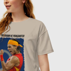 Женская футболка хлопок Oversize Рафаэль Надаль Rafael Nadal - фото 2