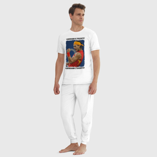 Мужская пижама хлопок Рафаэль Надаль Rafael Nadal, цвет белый - фото 5