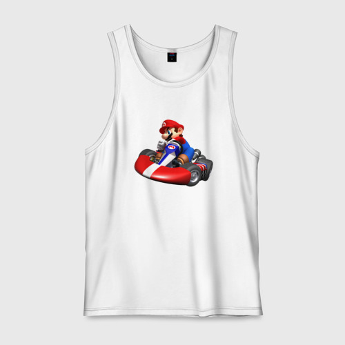 Мужская майка хлопок Mario Kart, цвет белый