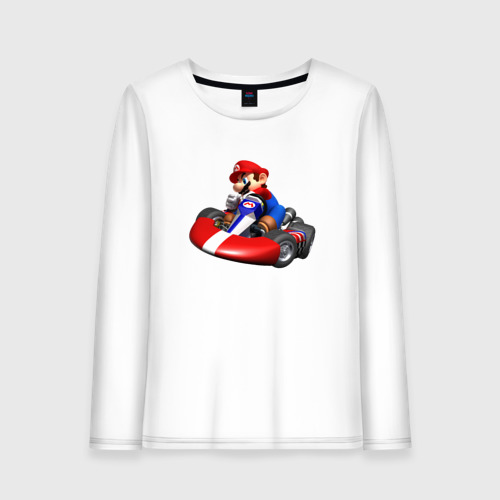 Женский лонгслив хлопок Mario Kart, цвет белый