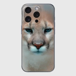 Чехол для iPhone 15 Pro силиконовый с защитой камеры Пума