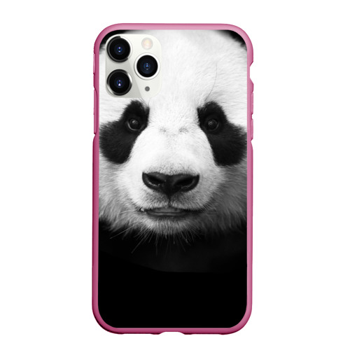 Чехол для iPhone 11 Pro матовый Панда, цвет малиновый
