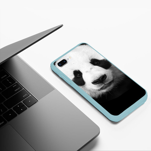 Чехол для iPhone 7Plus/8 Plus матовый Панда, цвет мятный - фото 5